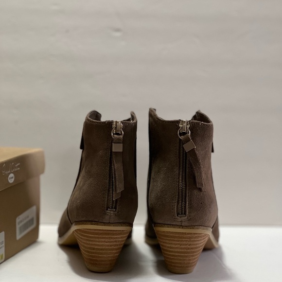 Dr Scholl’s Womens 9 1/2 Ankle Boots Brown Gray Suede Leather booties tan NWT - Picture 15 of 16